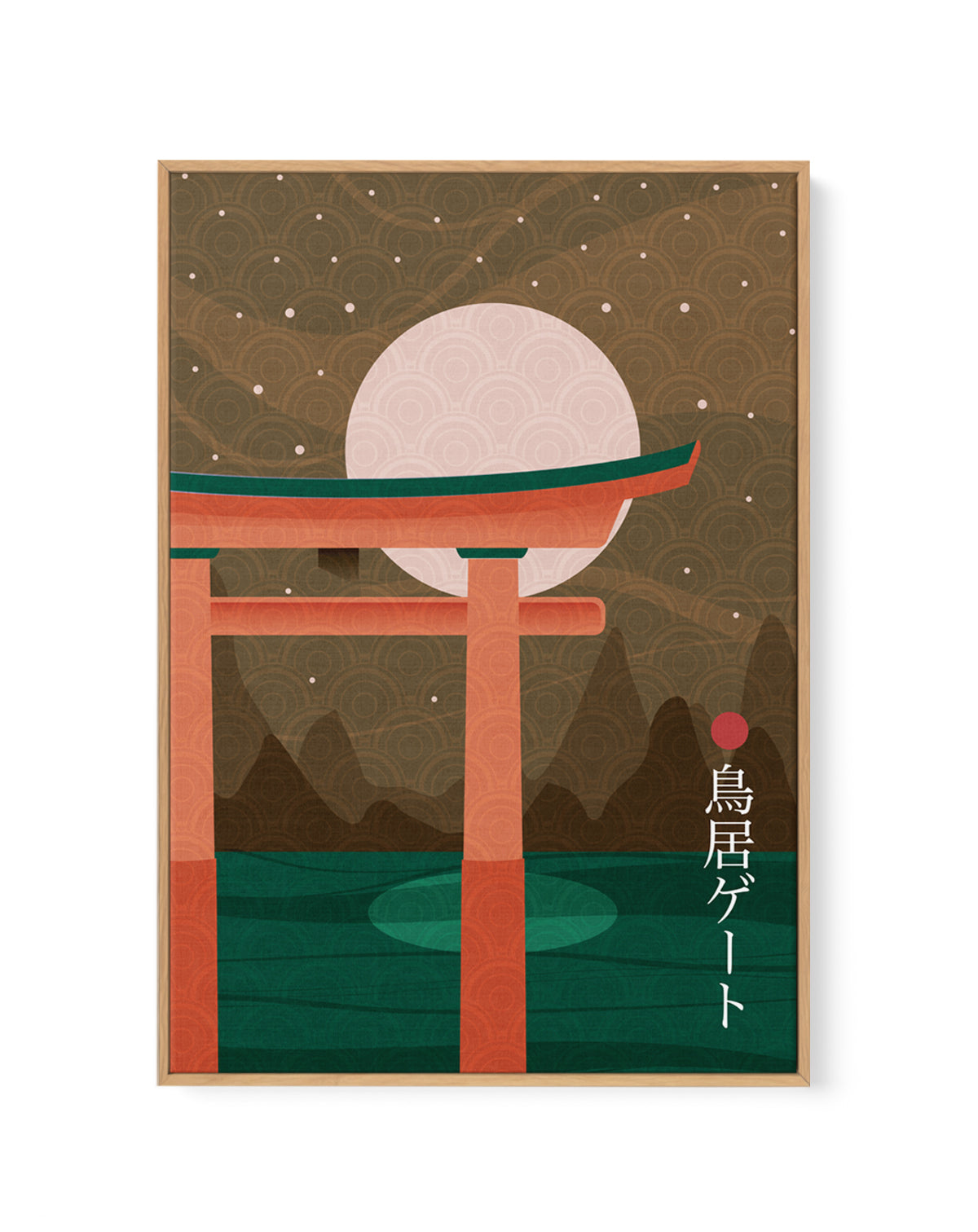 Moonlit Torii Gate by Fadil Roze | Framed Canvas Art Print
