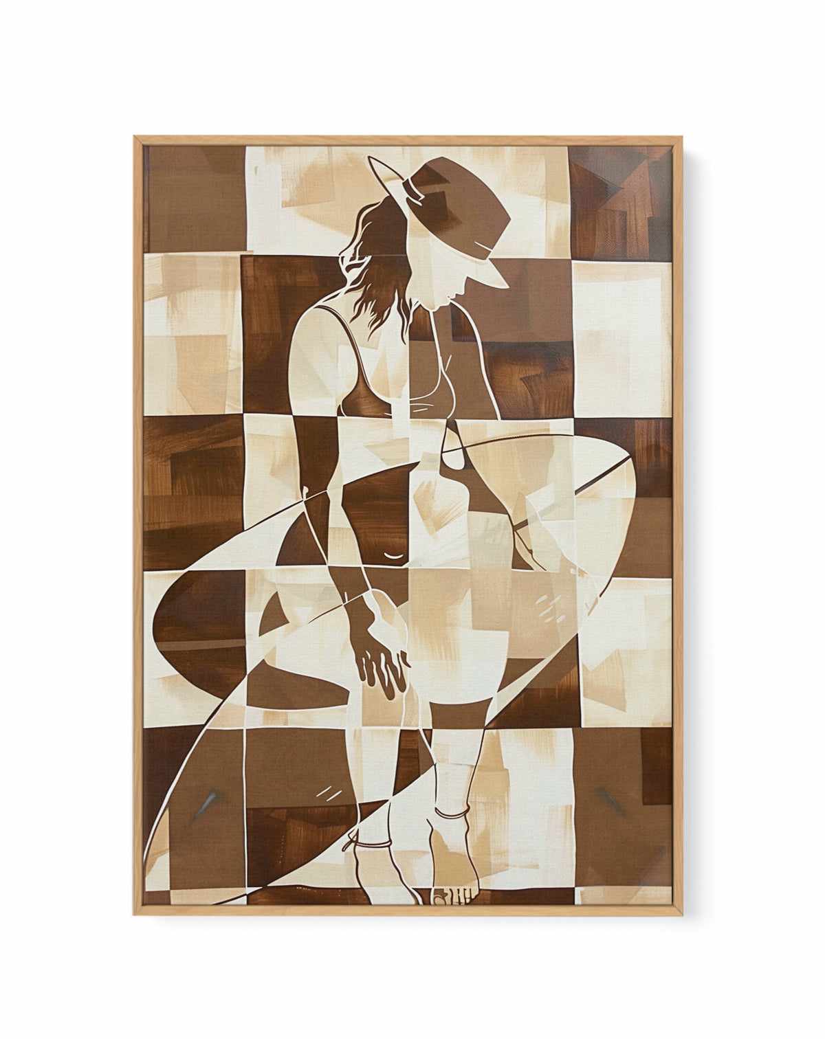 Morning Surf Check No I | Framed Canvas Art Print from Olive et Oriel where you can shop wallpaper and artworks online
