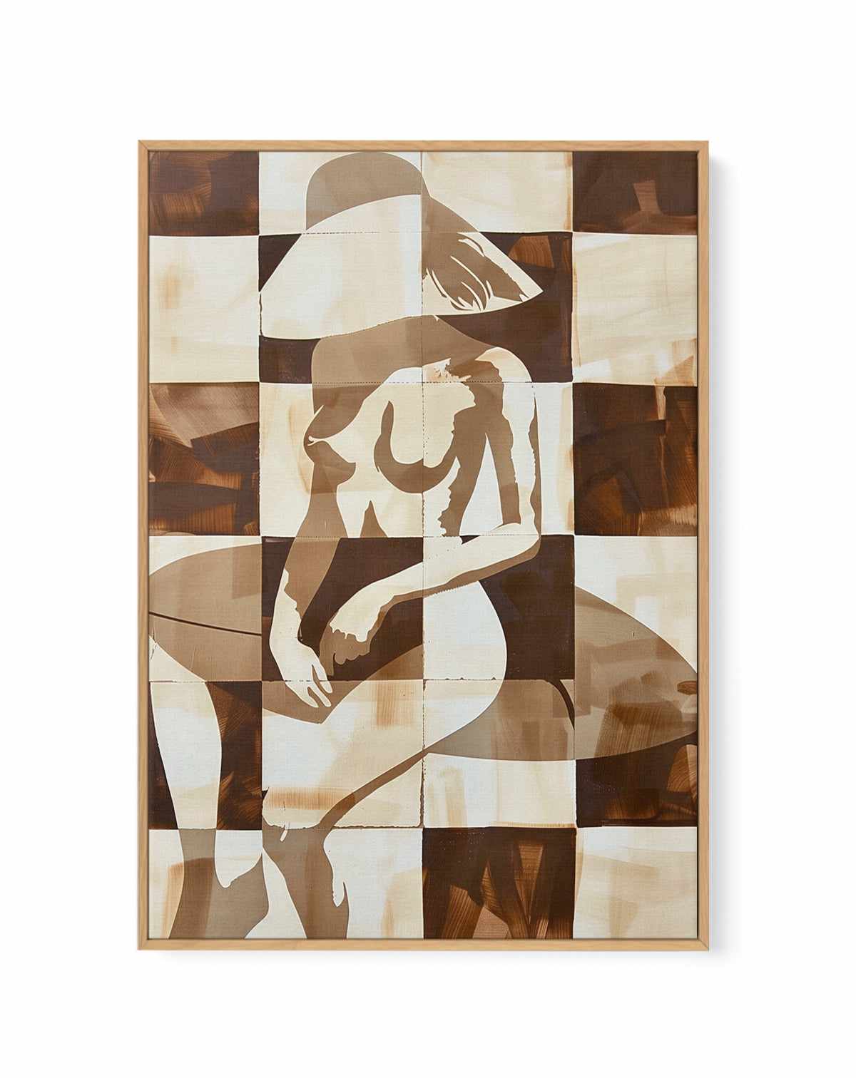 Morning Surf Check No II | Framed Canvas Art Print from Olive et Oriel where you can shop wallpaper and artworks online