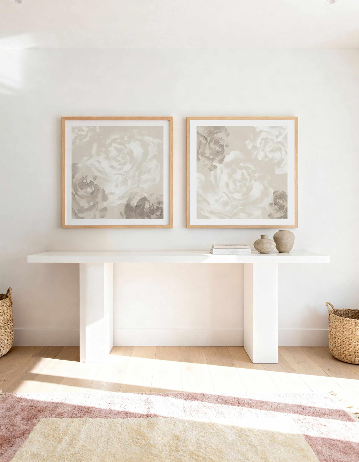 Neutral Florals I & II Art Print Set of 2 | Matching Wall Art from Olive et Oriel where you can shop wallpaper and artworks online