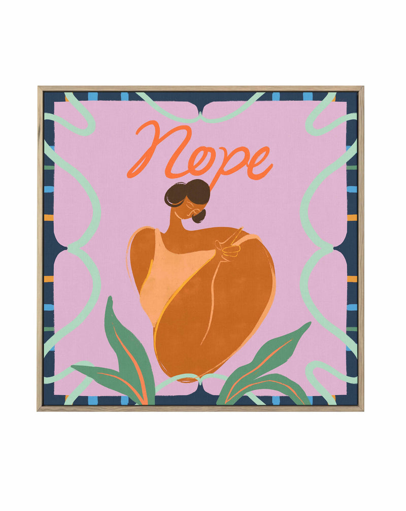 Nope by Arty Guava | Framed Canvas Art Print