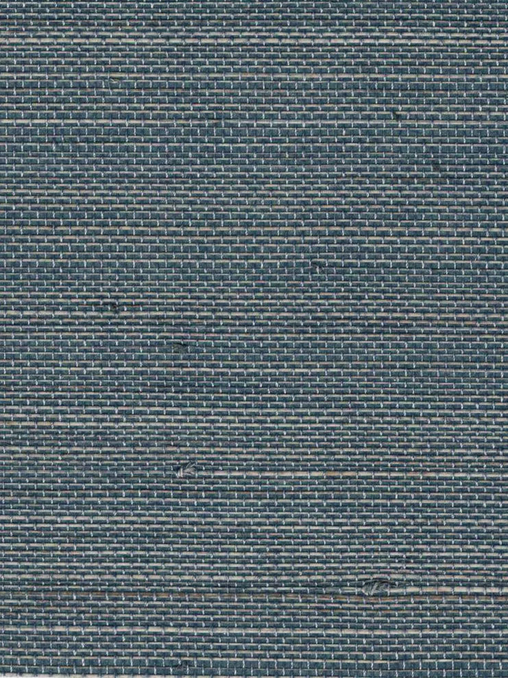 Navy Blue Basketweave Abaca Wallpaper — 3:4 close-up of woven texture