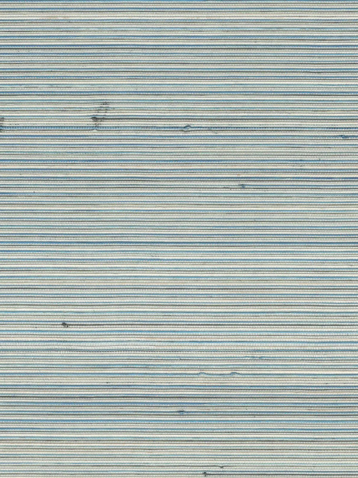 Blue and Ivory Striped Abaca Wallpaper — 3:4 close-up of woven texture