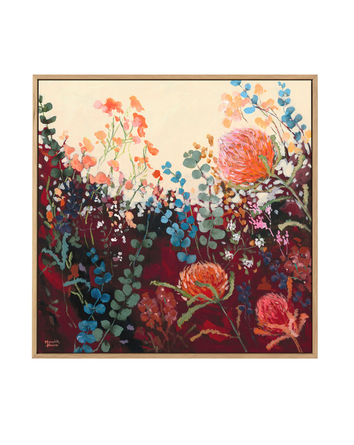 Orange Iris Vintage by Meredith Howse | Framed Canvas Art Print