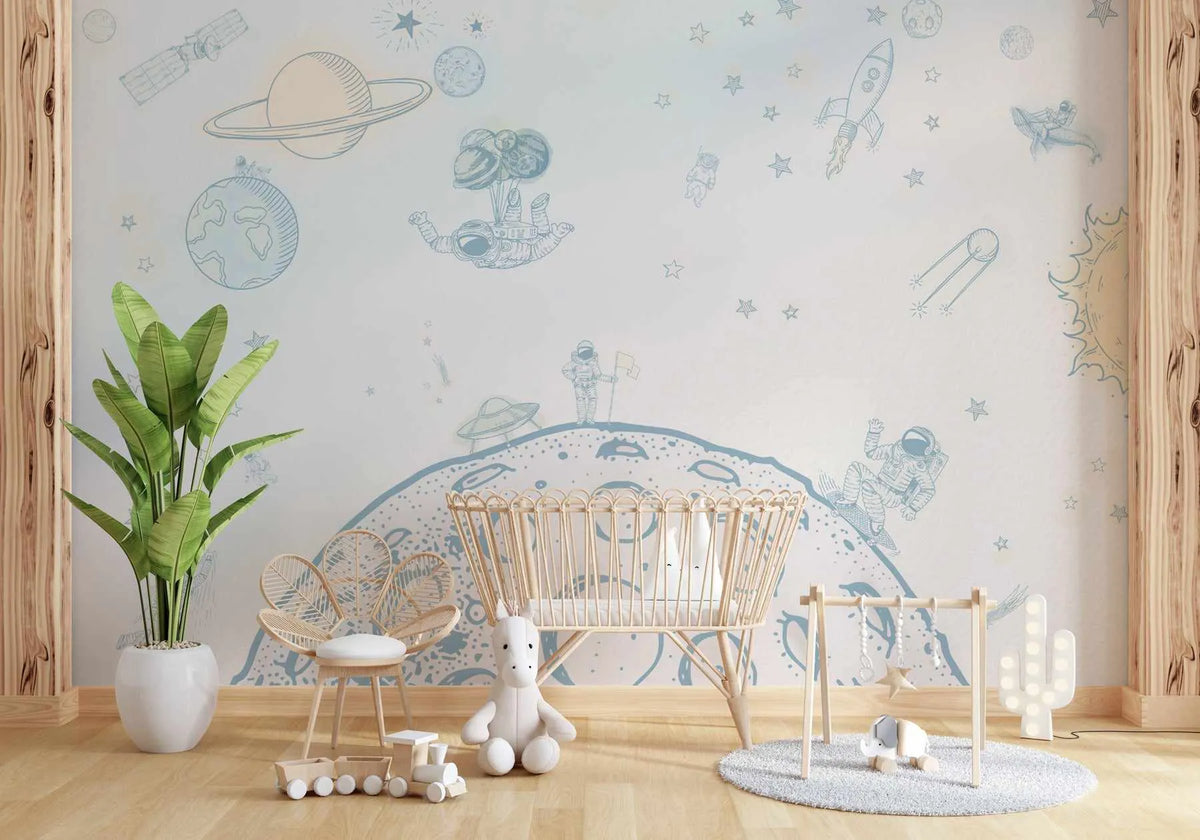 Out Of This World Wallpaper Mural from Olive et Oriel where you can shop wallpaper and artworks online