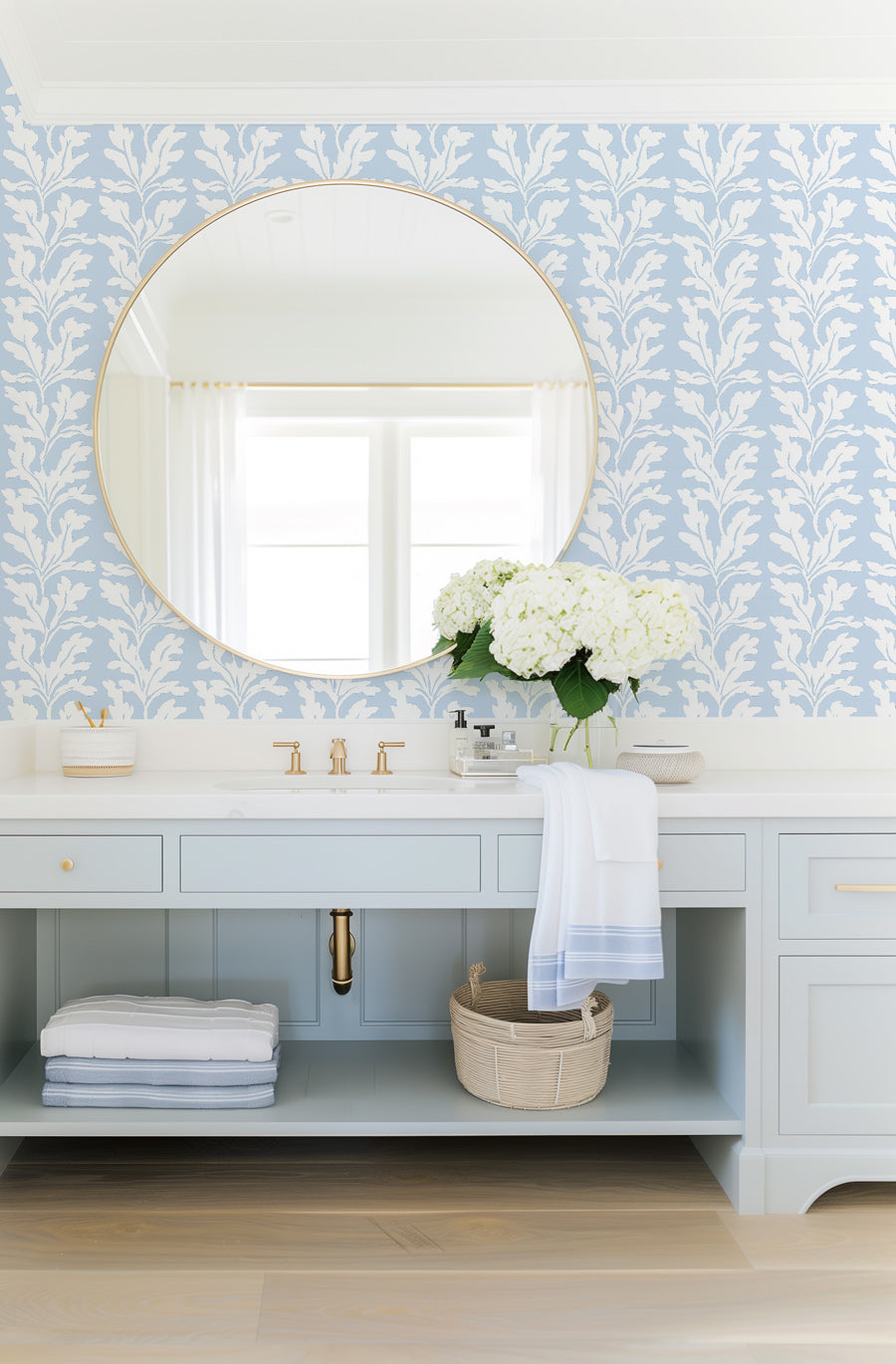 Revitalize Your Space with Light Blue Bathroom Wallpaper