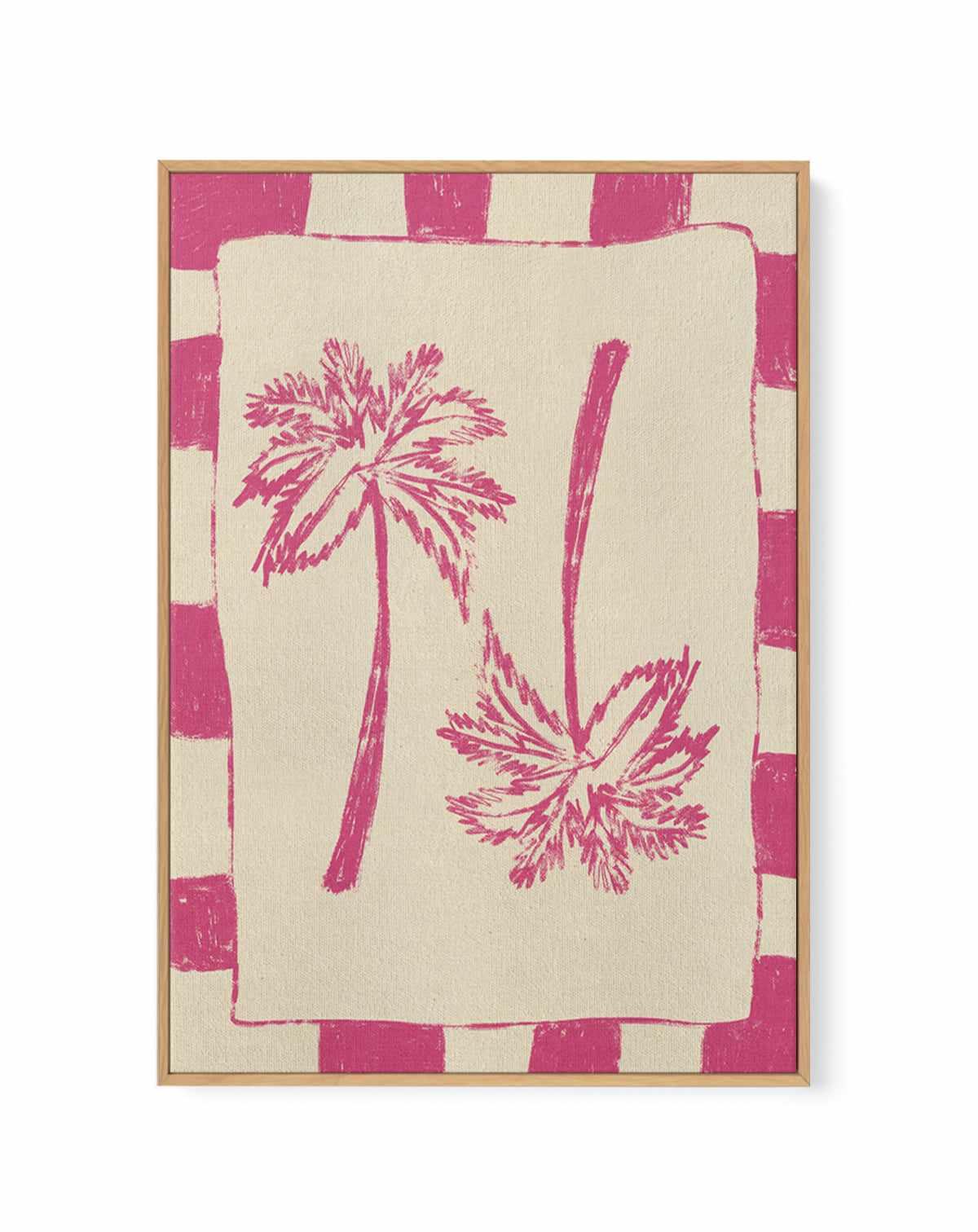 Palm Paradise Pink by Shatha Al Dafai | Framed Canvas Art Print from Olive et Oriel where you can shop wallpaper and artworks online