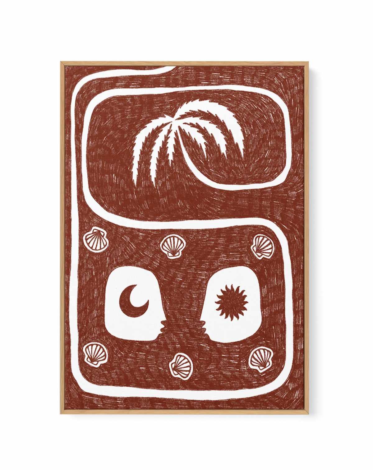 Palm Tree Island 5 Red by Shatha Al Dafai | Framed Canvas Art Print from Olive et Oriel where you can shop wallpaper and artworks online