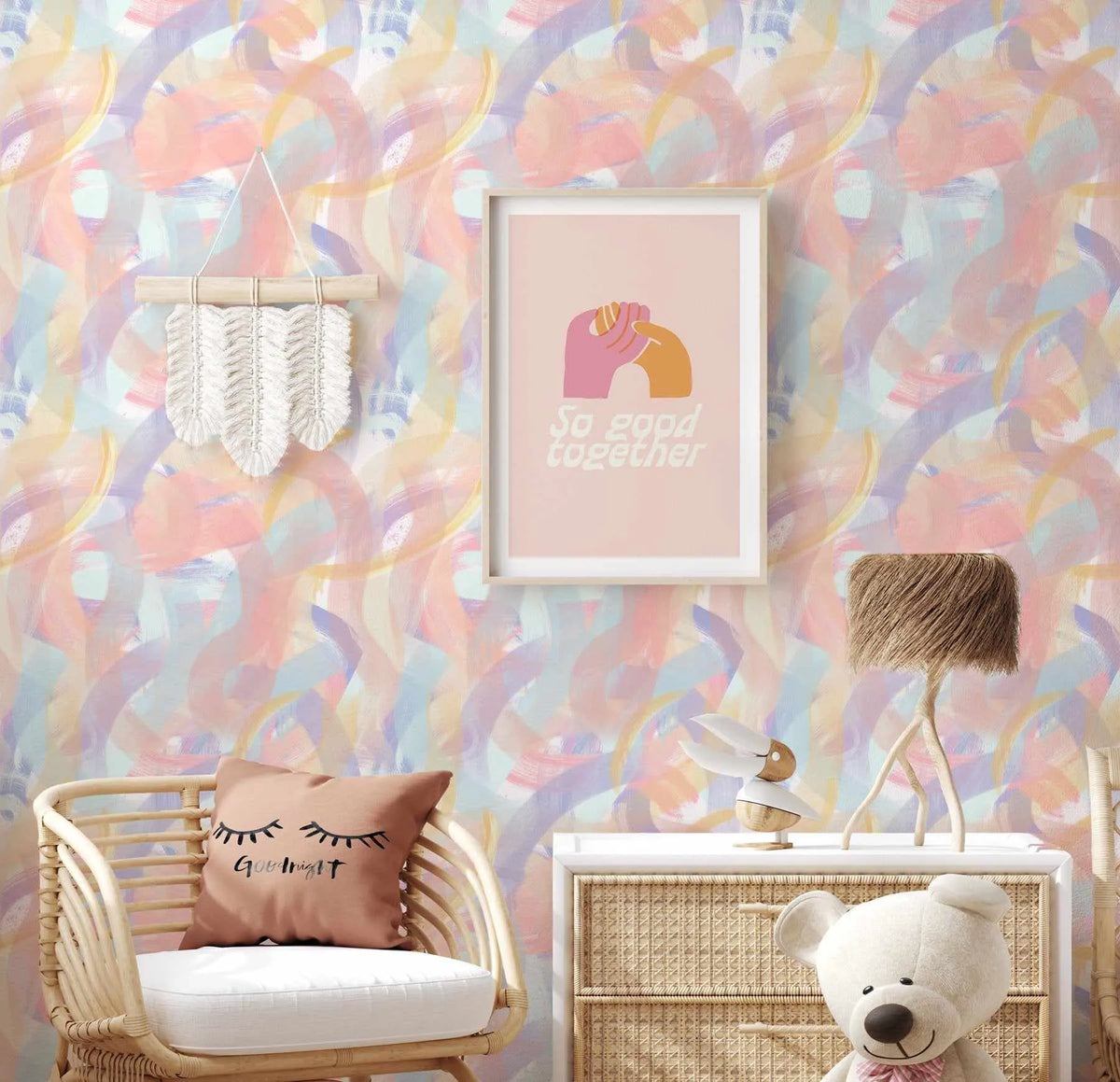 Pastel Paint Pot Wallpaper-Wallpaper-Buy Kids Removable Wallpaper Online Our Custom Made Children’s Wallpapers Are A Fun Way To Decorate And Enhance Boys Bedroom Decor And Girls Bedrooms They Are An Amazing Addition To Your Kids Bedroom Walls Our Collection of Kids Wallpaper Is Sure To Transform Your Kids Rooms Interior Style From Pink Wallpaper To Dinosaur Wallpaper Even Marble Wallpapers For Teen Boys Shop Peel And Stick Wallpaper Online Today With Olive et Oriel