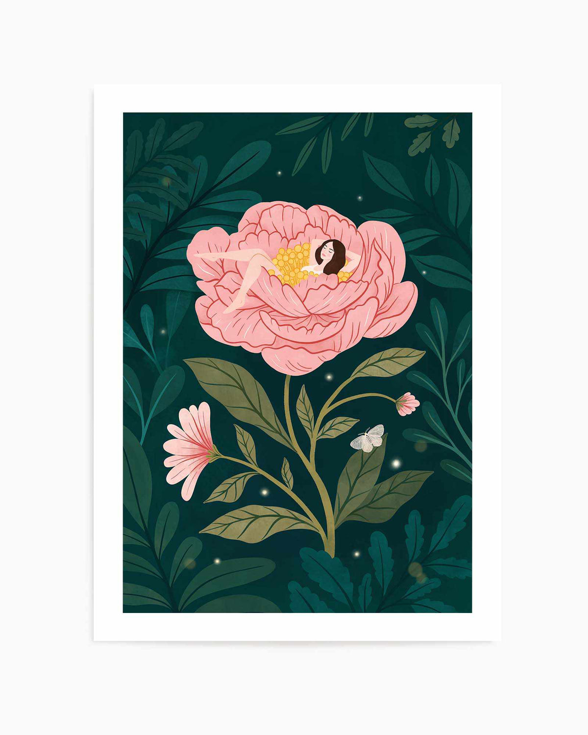 Peony Girl by Petra Holikova | Art Print from Olive et Oriel where you can shop wallpaper and artworks online