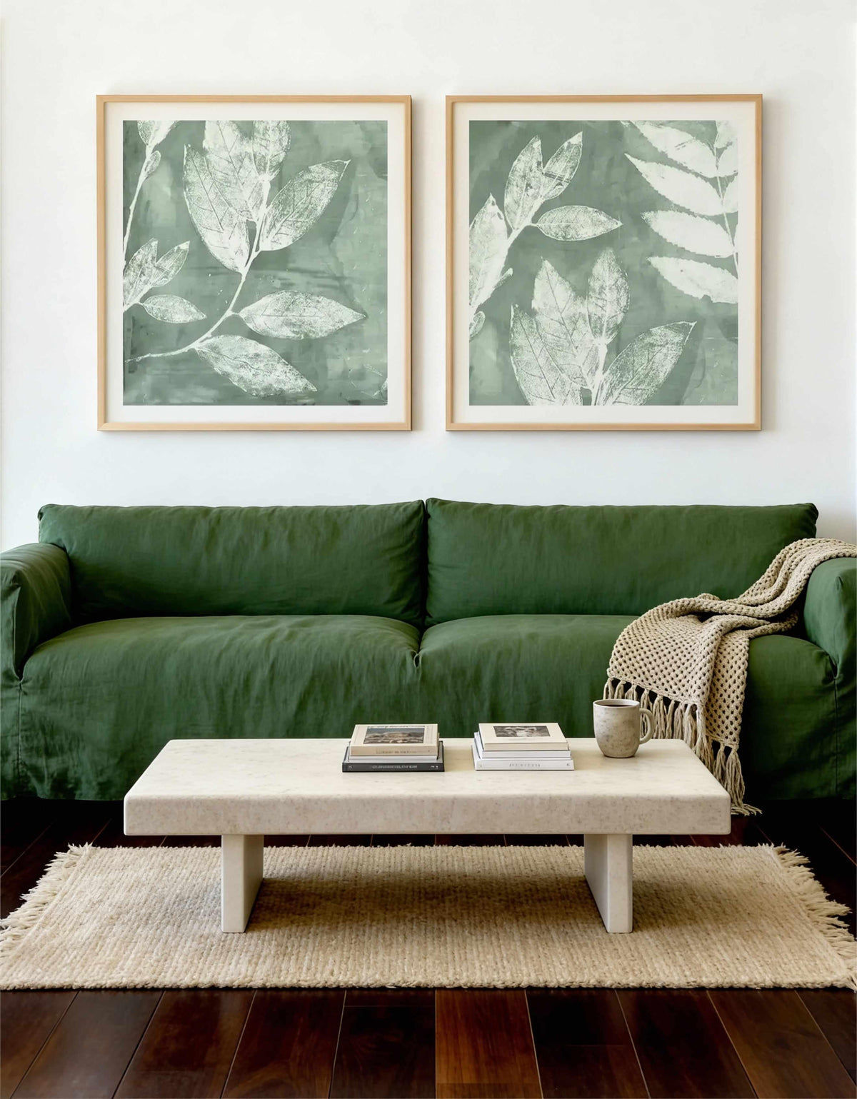 Petal Imprint Sage I & II Art Print Set of 2 | Matching Wall Art from Olive et Oriel where you can shop wallpaper and artworks online