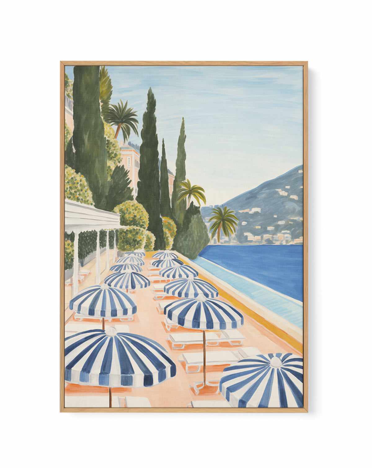 Pool Side Lake Como II | Framed Canvas Art Print from Olive et Oriel where you can shop wallpaper and artworks online