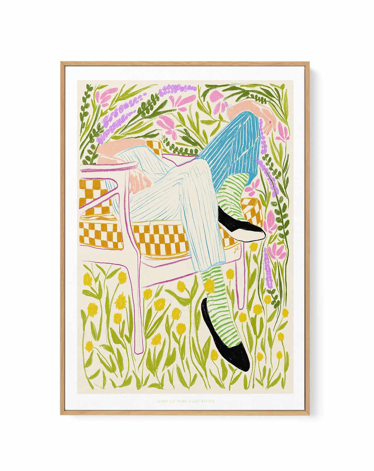 Quiet in the Garden by Jenny Liz Rome | Framed Canvas Art Print from Olive et Oriel where you can shop wallpaper and artworks online
