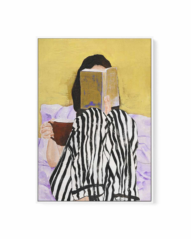 Reading by Design Fabrikken | Framed Canvas Art Print