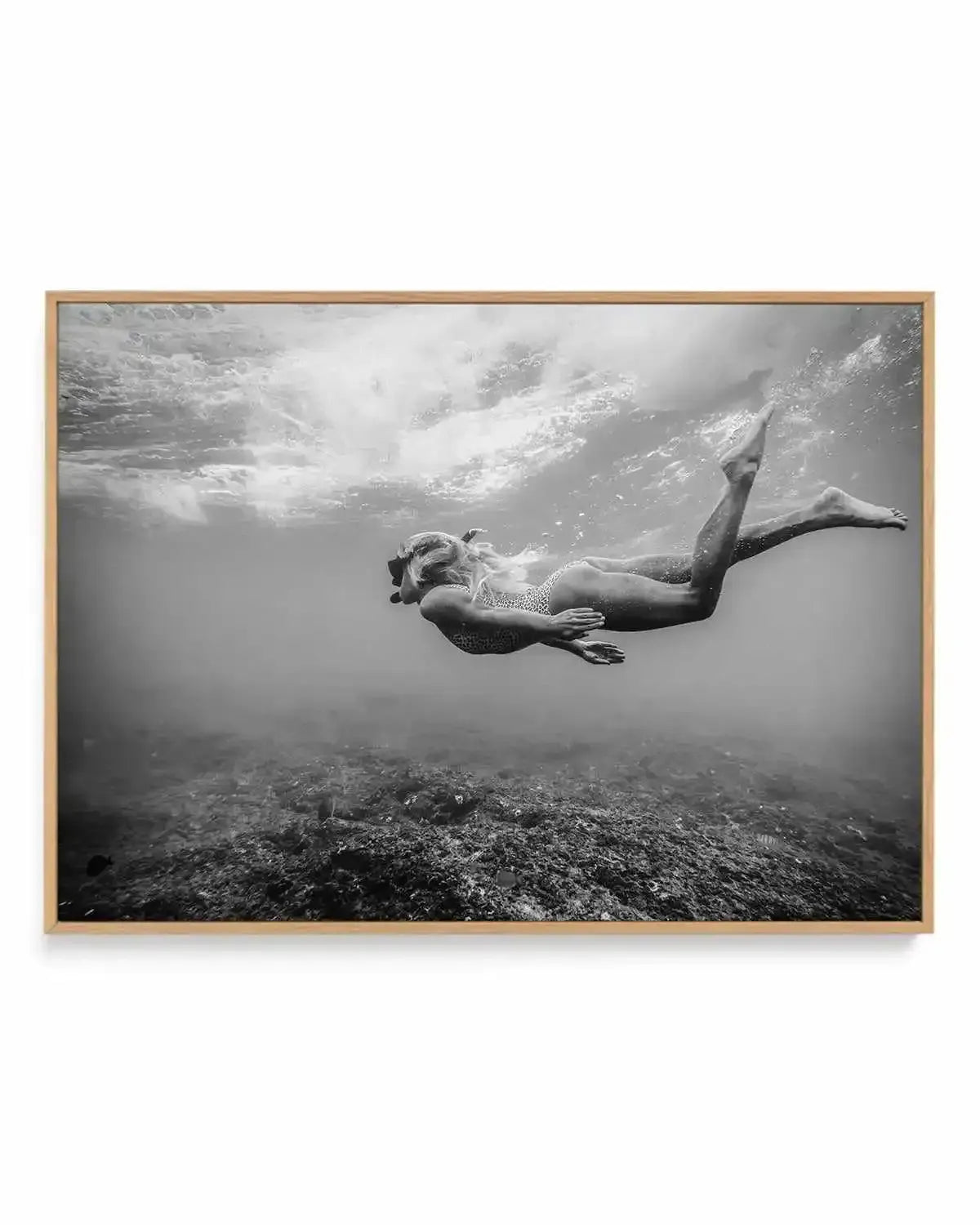 Reef Snorkel | Framed Canvas Art Print from Olive et Oriel where you can shop wallpaper and artworks online