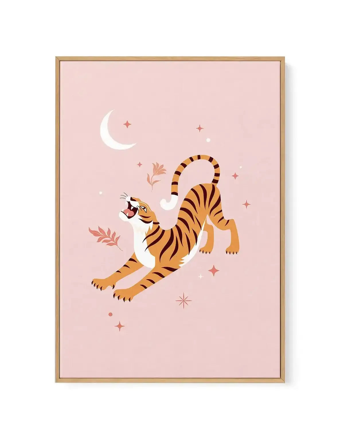 Roaring Tiger I | Framed Canvas-CANVAS-You can shop wall art online with Olive et Oriel for everything from abstract art to fun kids wall art. Our beautiful modern art prints and canvas art are available from large canvas prints to wall art paintings and our proudly Australian artwork collection offers only the highest quality framed large wall art and canvas art Australia - You can buy fashion photography prints or Hampton print posters and paintings on canvas from Olive et Oriel and have them