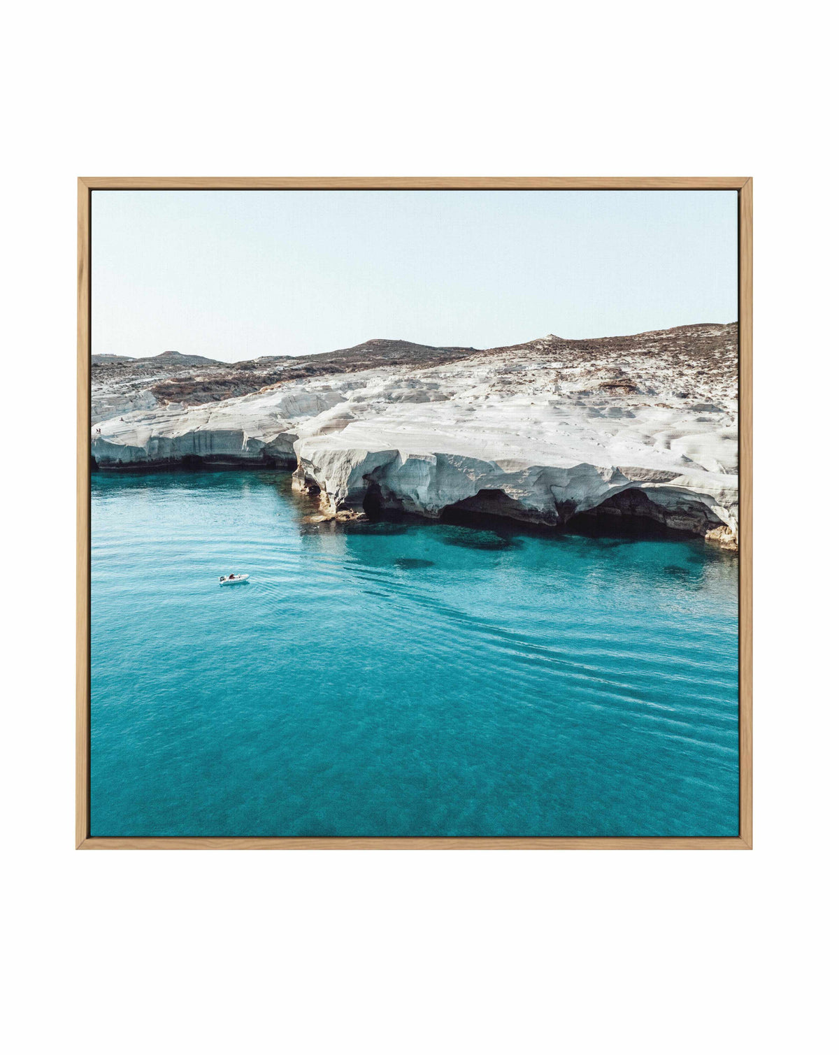 Sarakiniko Boating, Milos | Framed Canvas Art Print from Olive et Oriel where you can shop wallpaper and artworks online