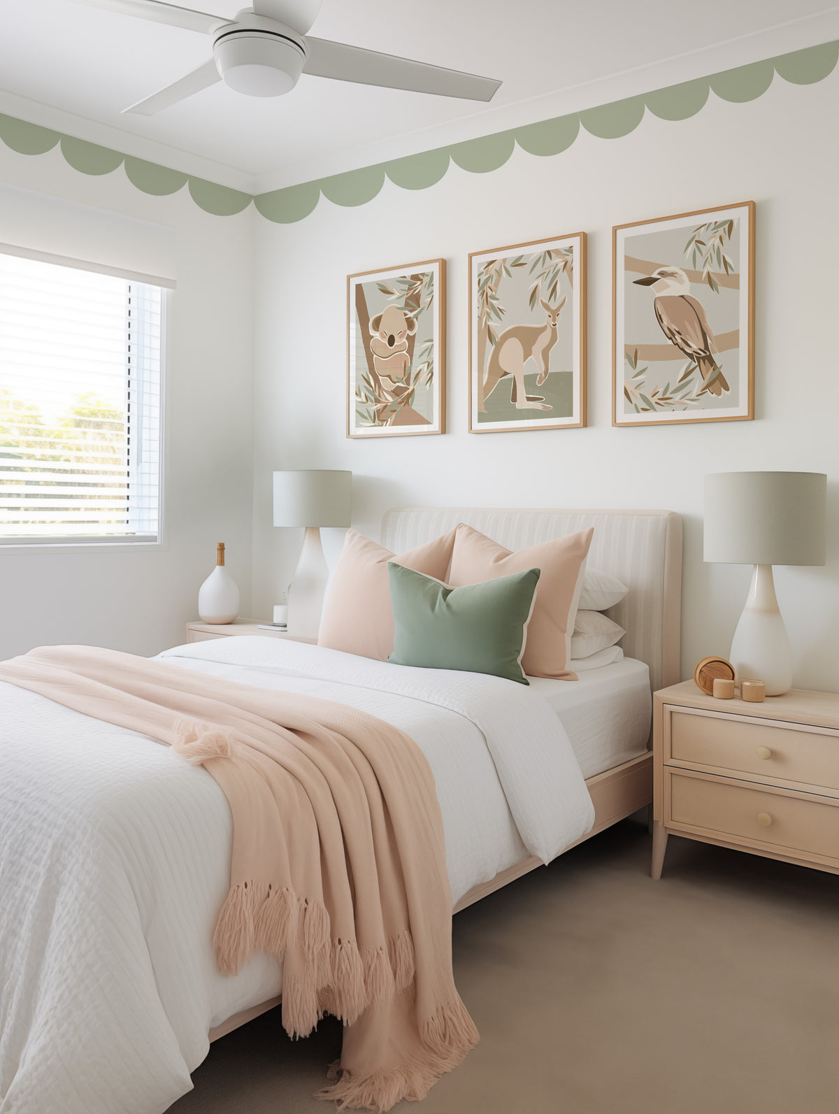 Scallop Trim in Sage Green Peel & Stick Decal from Olive et Oriel where you can shop wallpaper and artworks online