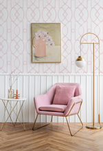 Trellis Luxe in Soft Pink Wallpaper