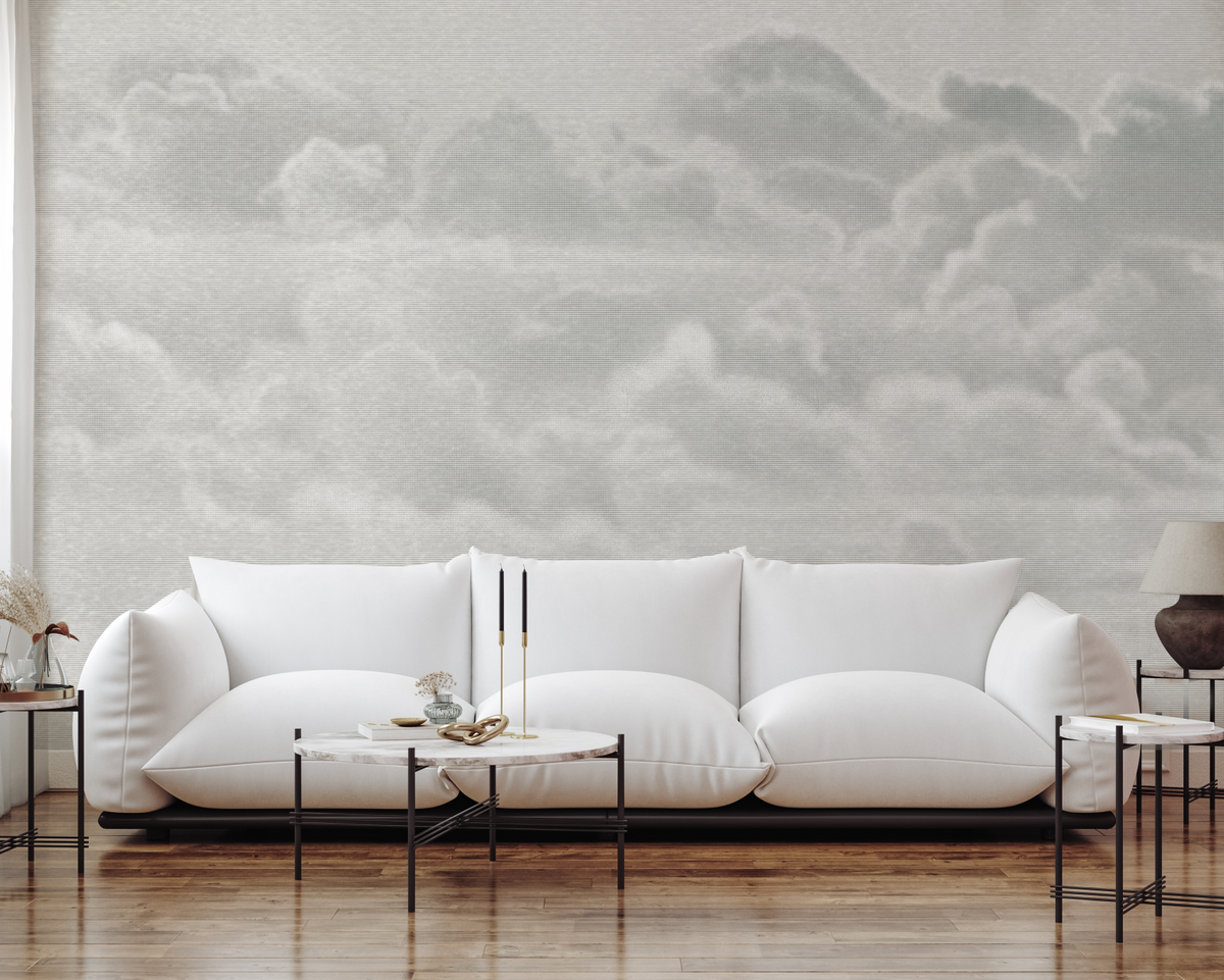 Luxe Clouds Wallpaper Mural from Olive et Oriel where you can shop wallpaper and artworks online