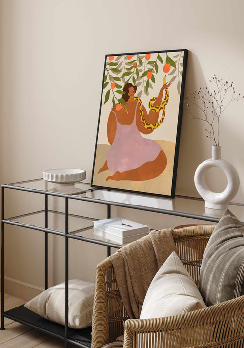 Smell The Orange by Arty Guava | Framed Canvas Art Print