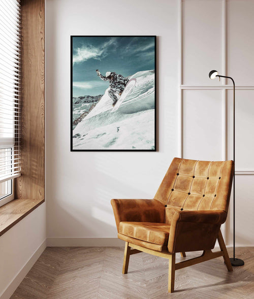Snow Shredder by Marina Brisset | Framed Canvas Art Print