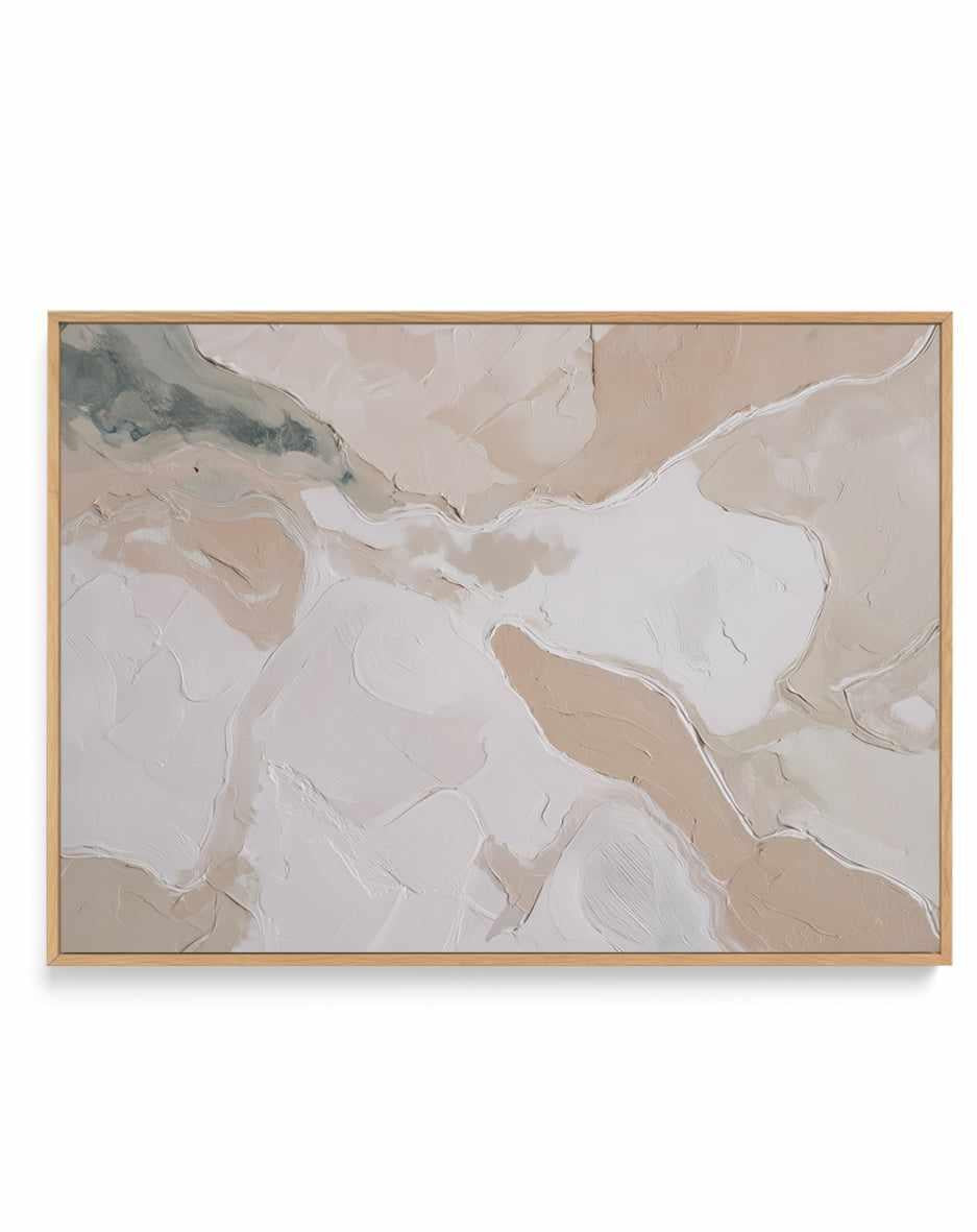 Soft Limestone I Framed Canvas Art Print — framed canvas wall art Australia oak frame
