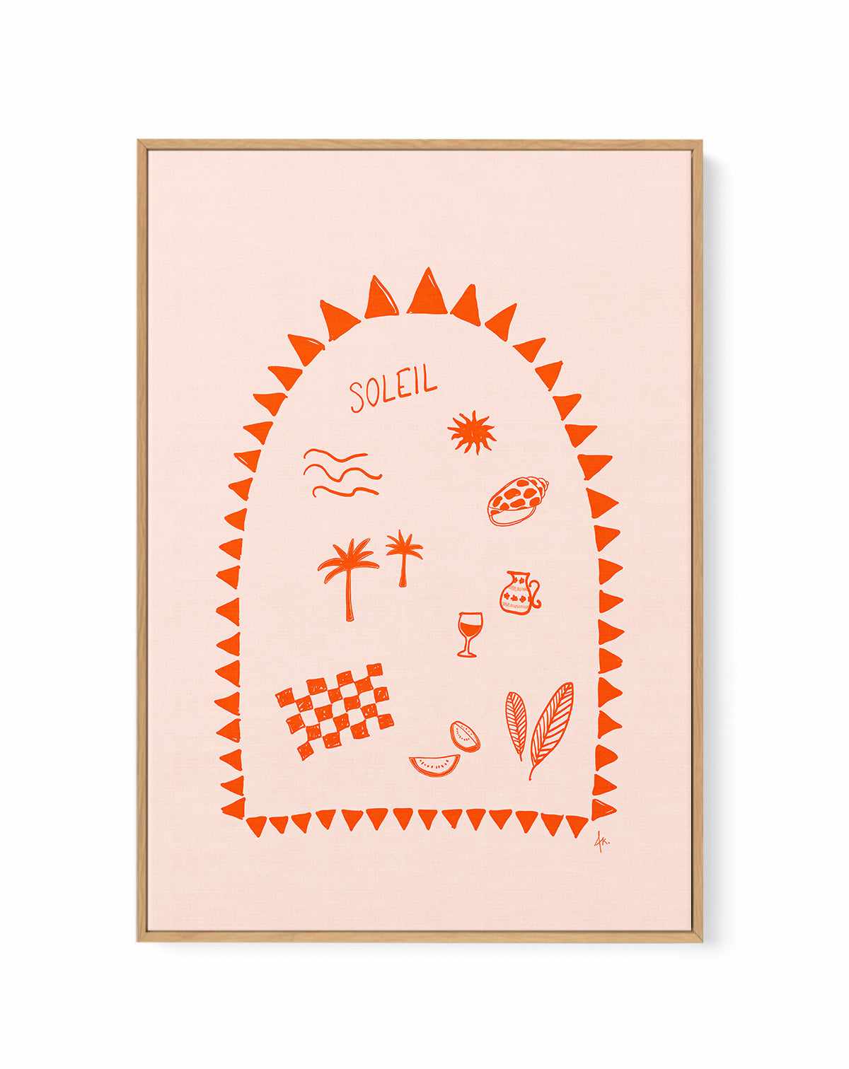 Soleil Fire Red Pink by Anne Korako | Framed Canvas Art Print from Olive et Oriel where you can shop wallpaper and artworks online