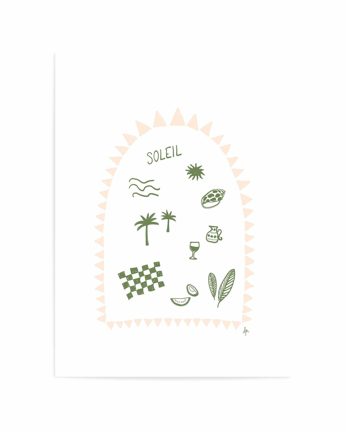 Soleil Forest Green Pink by Anne Korako | Art Print from Olive et Oriel where you can shop wallpaper and artworks online