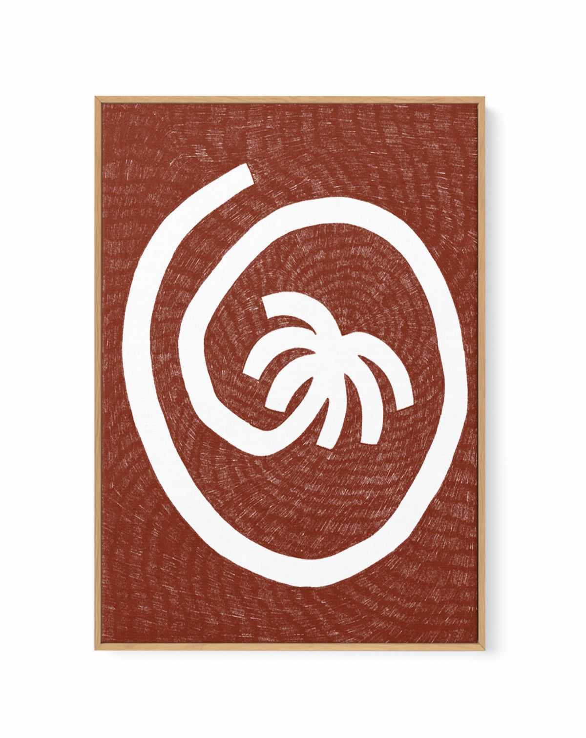 Spiral Palm Tree Red by Shatha Al Dafai | Framed Canvas Art Print from Olive et Oriel where you can shop wallpaper and artworks online