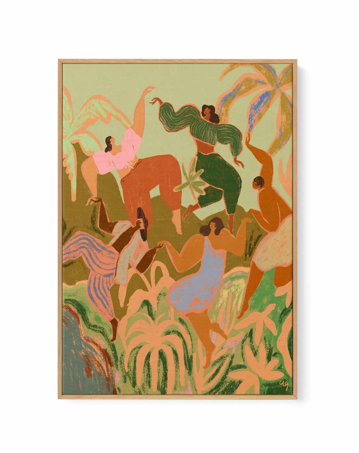 Spring Frolic by Arty Guava | Framed Canvas Art Print from Olive et Oriel where you can shop wallpaper and artworks online