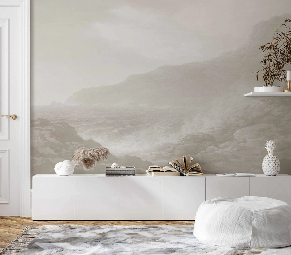 Stormy Coastline Wallpaper Mural from Olive et Oriel where you can shop wallpaper and artworks online