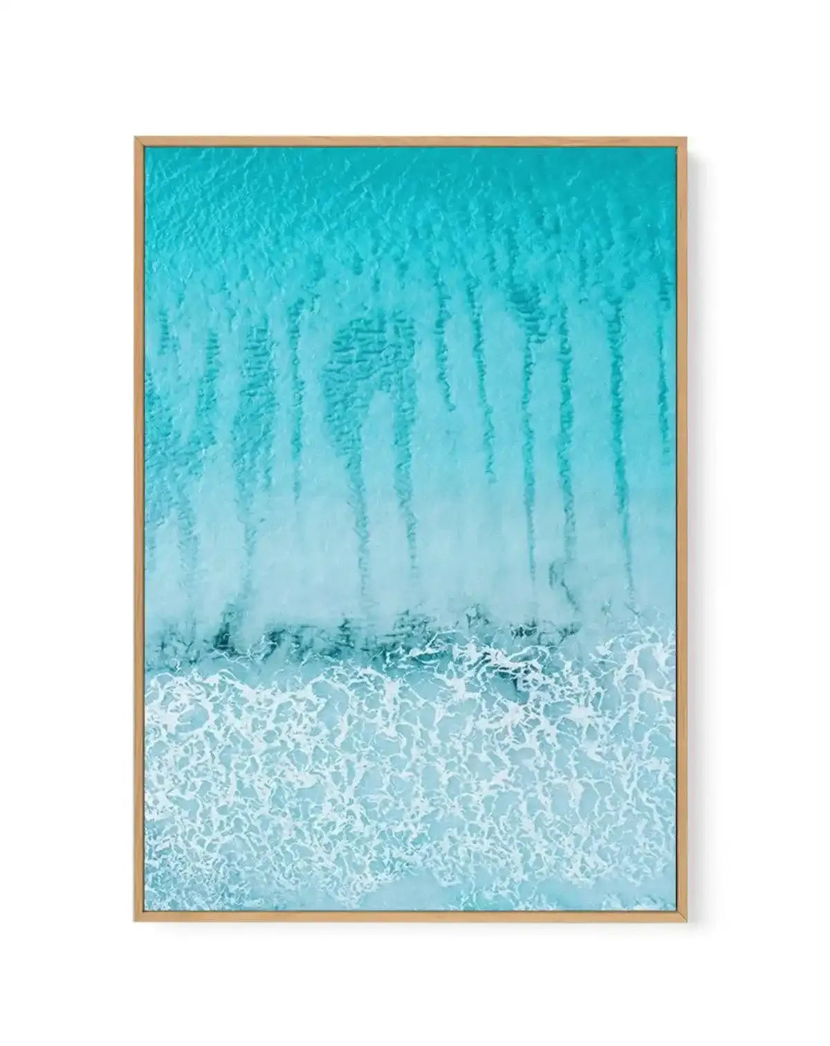 Streaky Thistle Cove | Aerial Photo Wall Framed Canvas Art Print aqua coastal art print