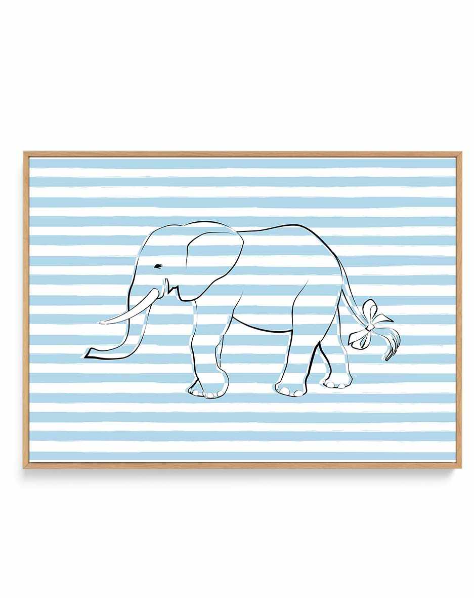 Stripe Elephant by Martina | Framed Canvas Art Print from Olive et Oriel where you can shop wallpaper and artworks online