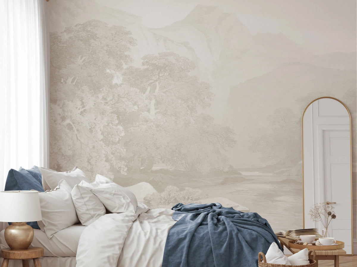 Bushland Mountain Stream Wallpaper Mural from Olive et Oriel where you can shop wallpaper and artworks online