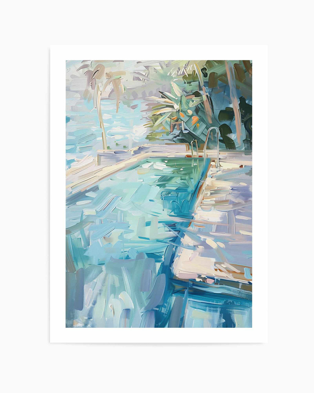 Summer Pool View No I | Art Print from Olive et Oriel where you can shop wallpaper and artworks online