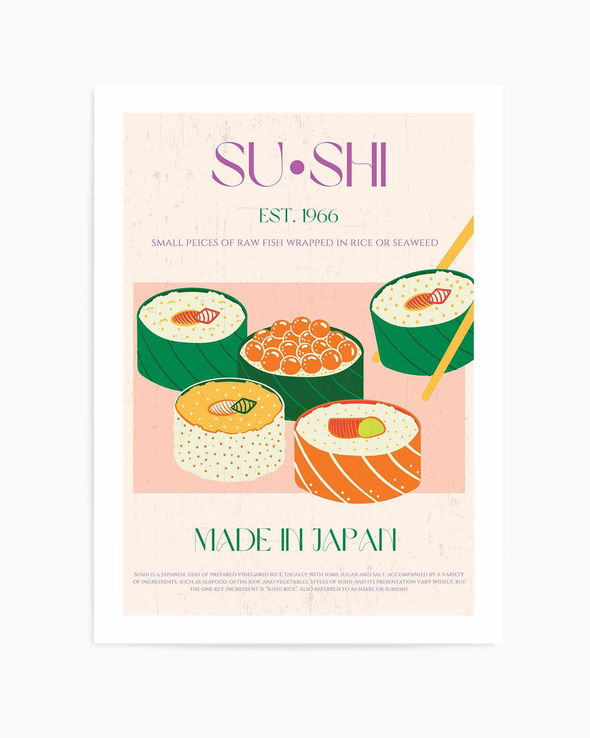 Sushi By Nazma Khokbar | Art Print from Olive et Oriel where you can shop wallpaper and artworks online