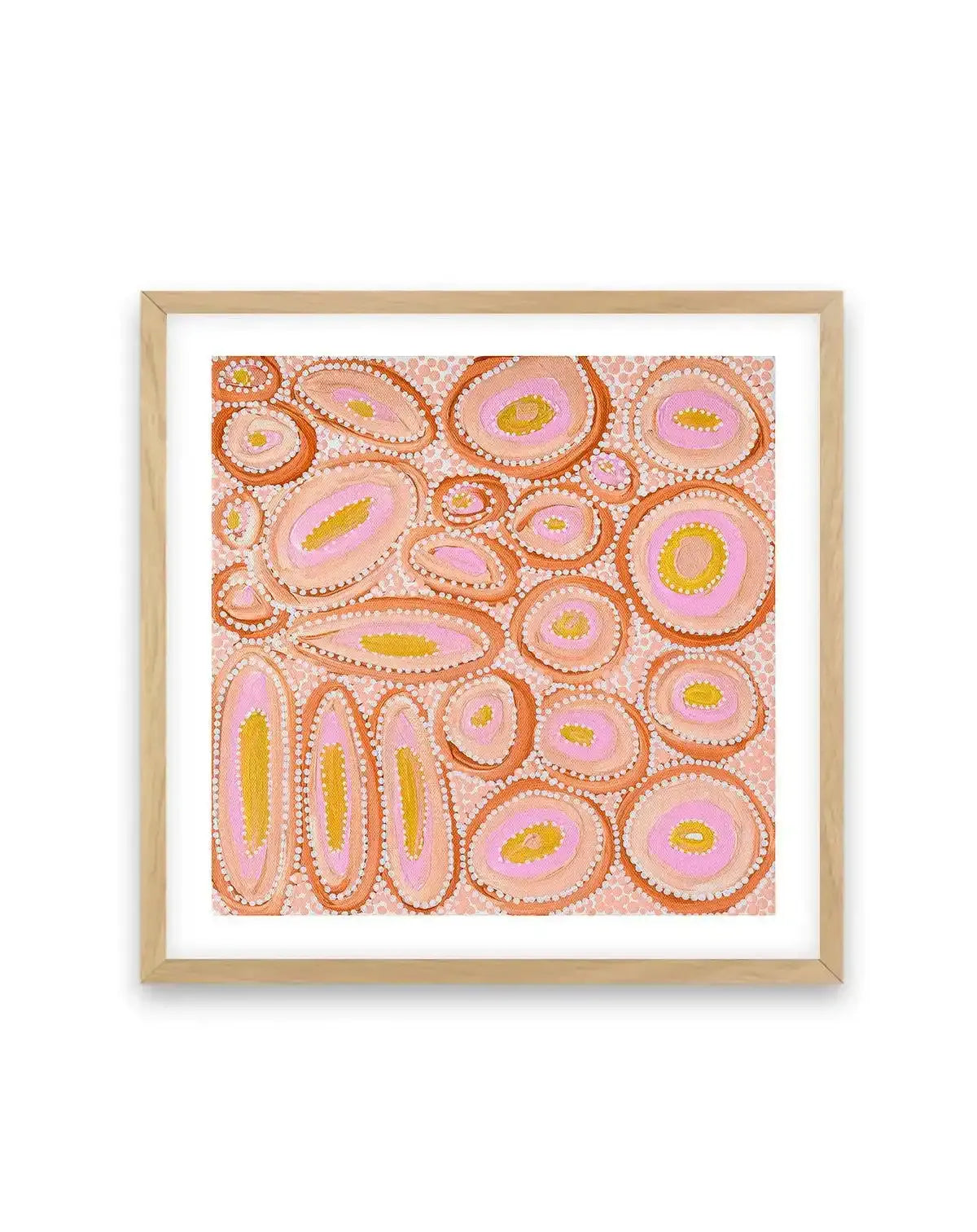 The Circle of Life by Bigi Nagala Art Print-PRINT-Olive et Oriel-Bigi Nagala-70x70 cm | 27.5" x 27.5"-Oak-With White Border-Buy-Australian-Art-Prints-Online-with-Olive-et-Oriel-Your-Artwork-Specialists-Austrailia-Decorate-With-Coastal-Photo-Wall-Art-Prints-From-Our-Beach-House-Artwork-Collection-Fine-Poster-and-Framed-Artwork