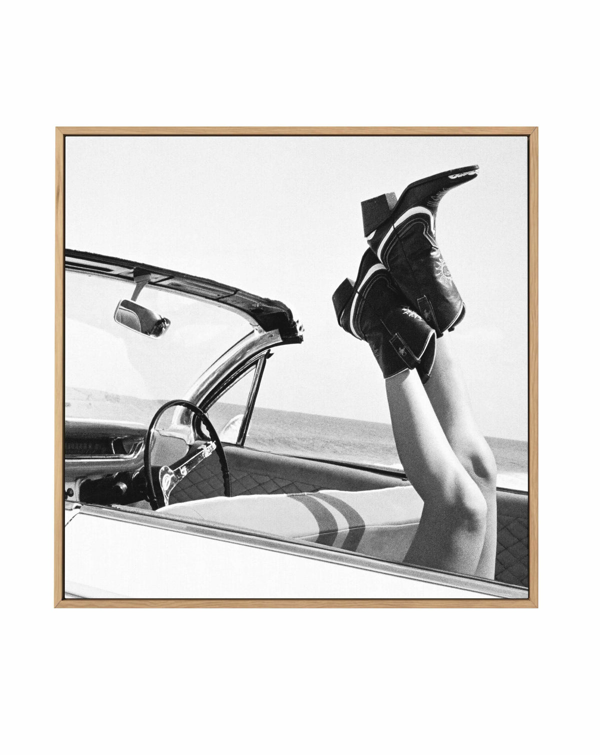 These Boots B&W by Amy Hallam | Framed Canvas Art Print from Olive et Oriel where you can shop wallpaper and artworks online