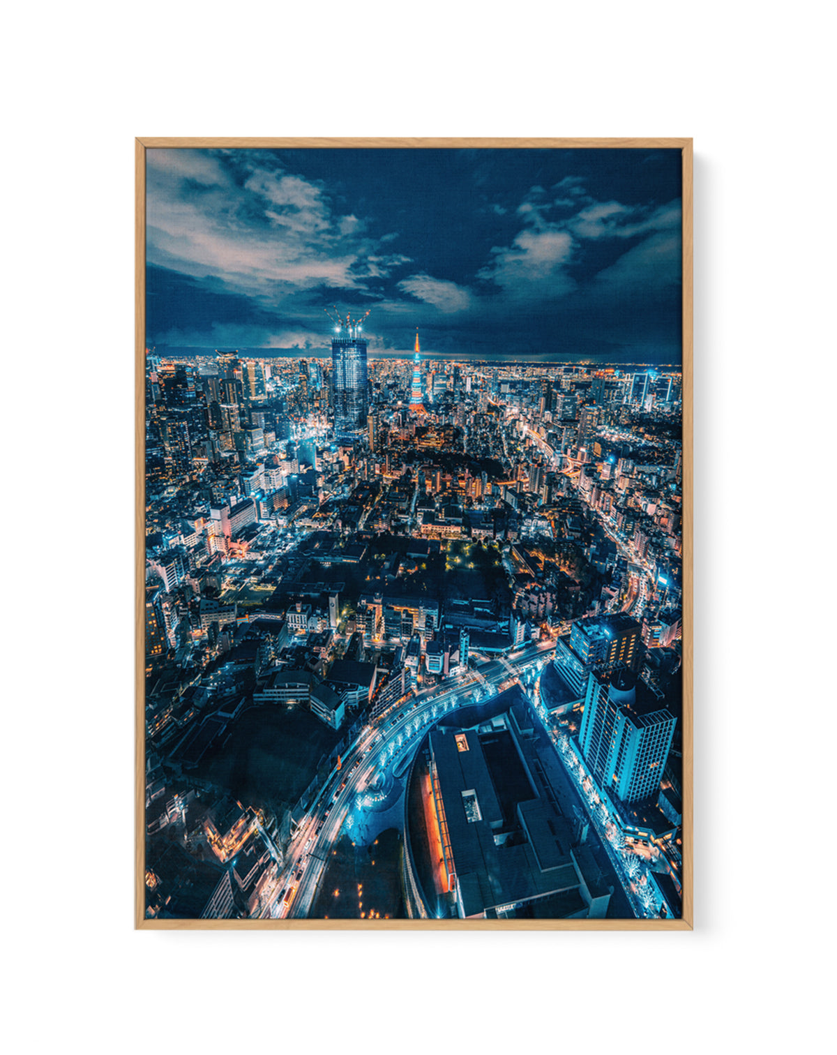 Tokyo City Lights by Christopher Snowman | Framed Canvas Art Print
