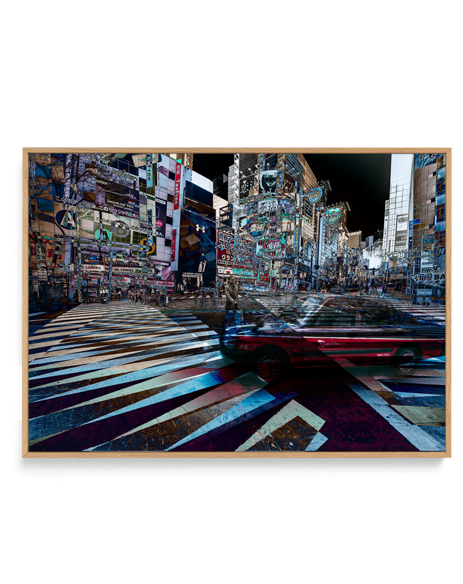 Urban Crossroads Motion by Carmine Chiriaco | Framed Canvas Art Print