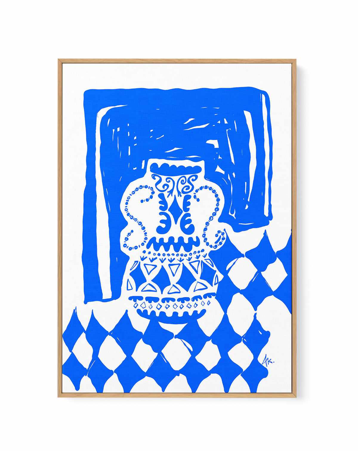 Vase Deep Blue by Anne Korako | Framed Canvas Art Print from Olive et Oriel where you can shop wallpaper and artworks online