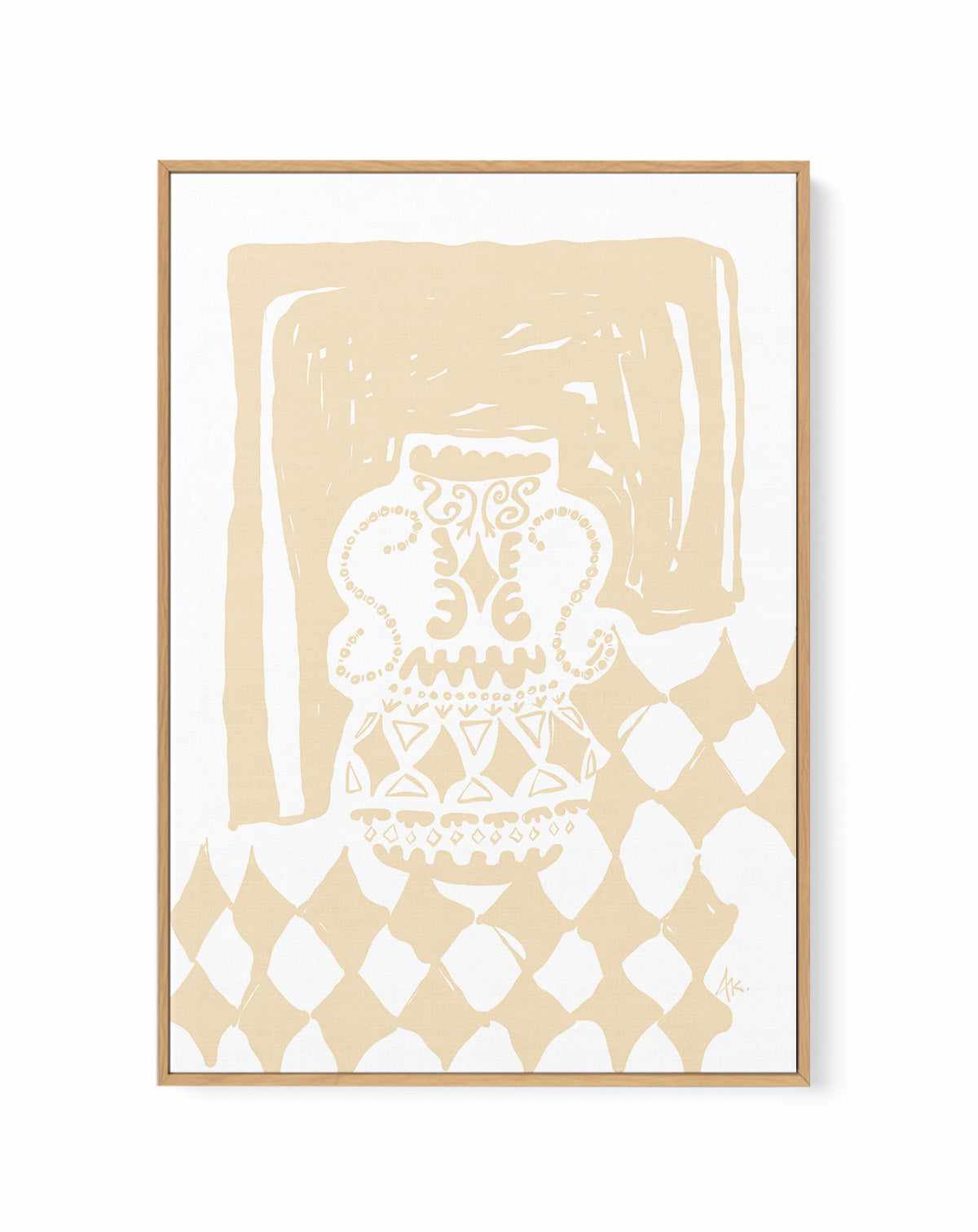 Vase Diamonds Beige by Anne Korako | Framed Canvas Art Print from Olive et Oriel where you can shop wallpaper and artworks online