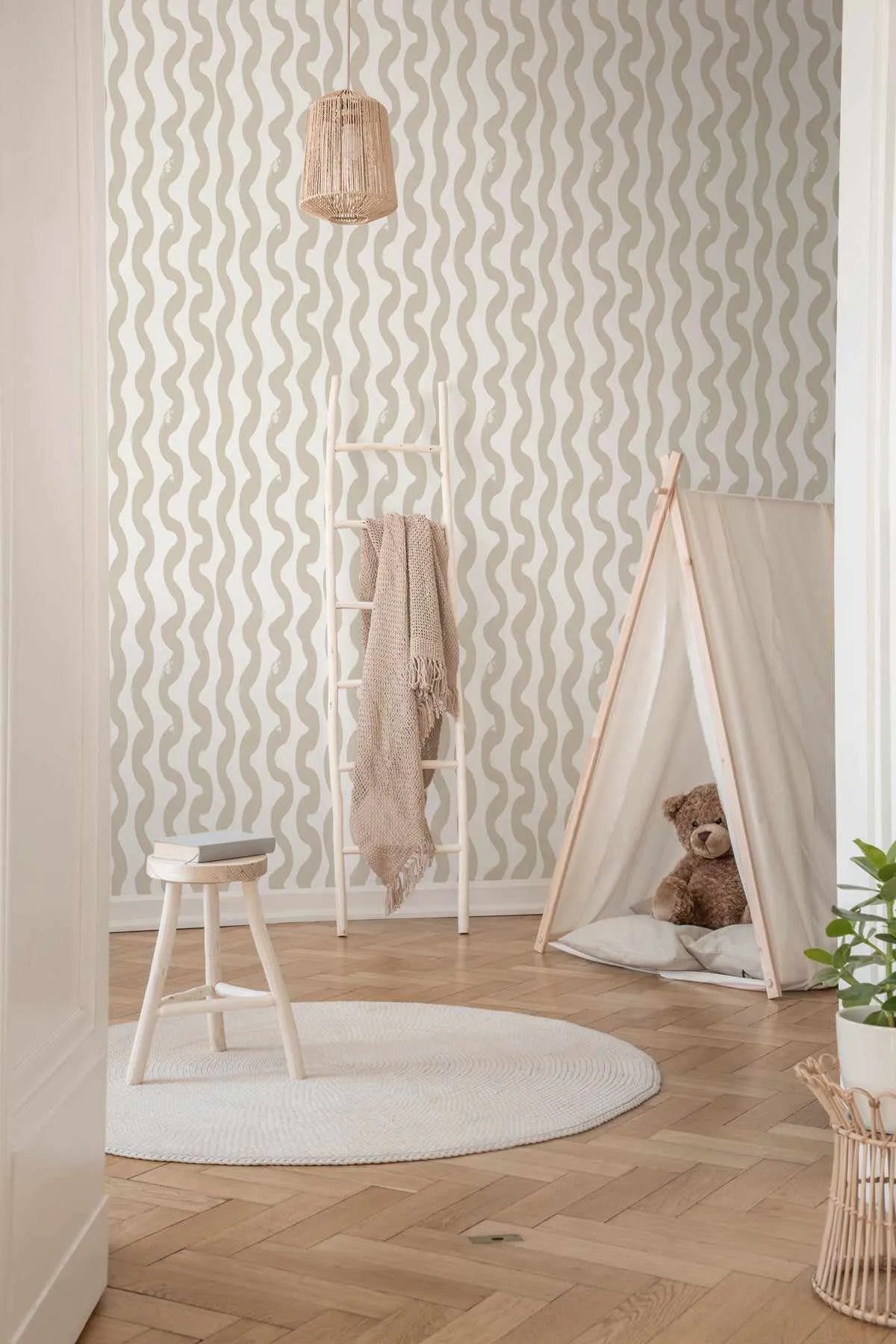 Wavey Lines Wallpaper in Sand-Wallpaper-Buy Kids Removable Wallpaper Online Our Custom Made Children’s Wallpapers Are A Fun Way To Decorate And Enhance Boys Bedroom Decor And Girls Bedrooms They Are An Amazing Addition To Your Kids Bedroom Walls Our Collection of Kids Wallpaper Is Sure To Transform Your Kids Rooms Interior Style From Pink Wallpaper To Dinosaur Wallpaper Even Marble Wallpapers For Teen Boys Shop Peel And Stick Wallpaper Online Today With Olive et Oriel