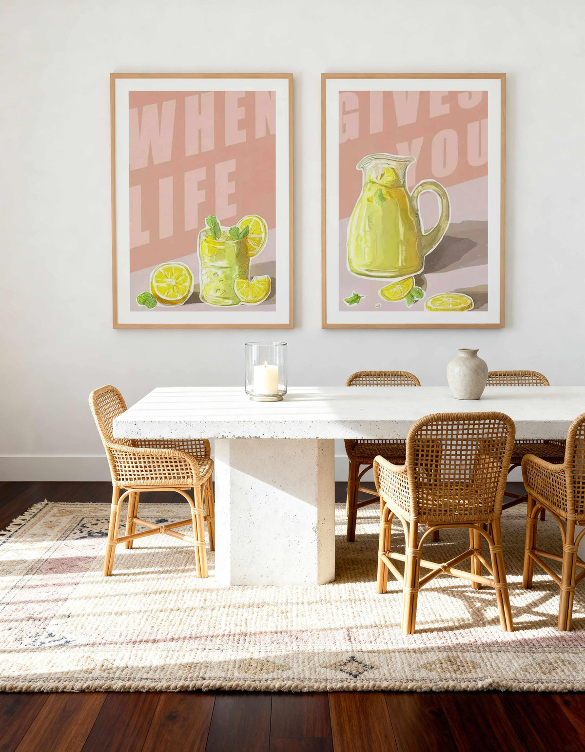 When Life Gives You Lemons I & II Art Print Set of 2 | Matching Wall Art from Olive et Oriel where you can shop wallpaper and artworks online