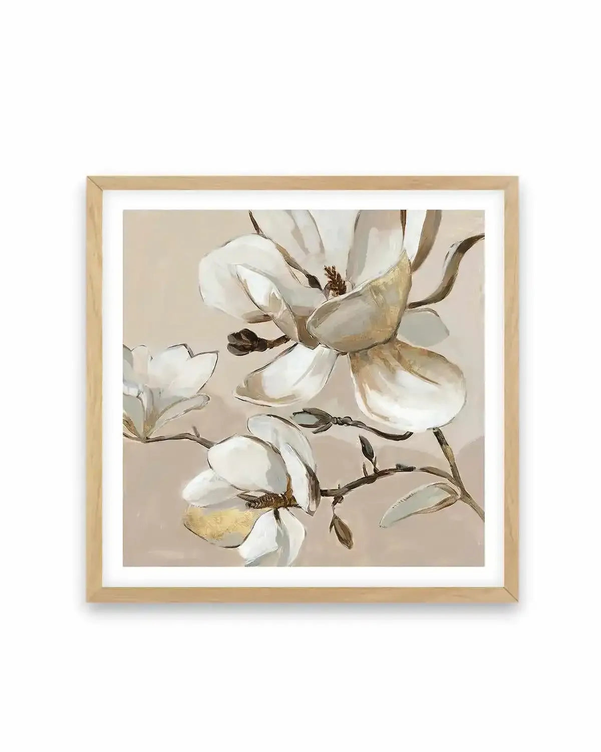 White Magnolia Branch II Art Print from Olive et Oriel where you can shop wallpaper and artworks online