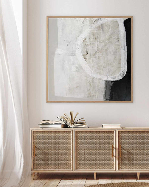 White Stone by Design Fabrikken | Framed Canvas Art Print