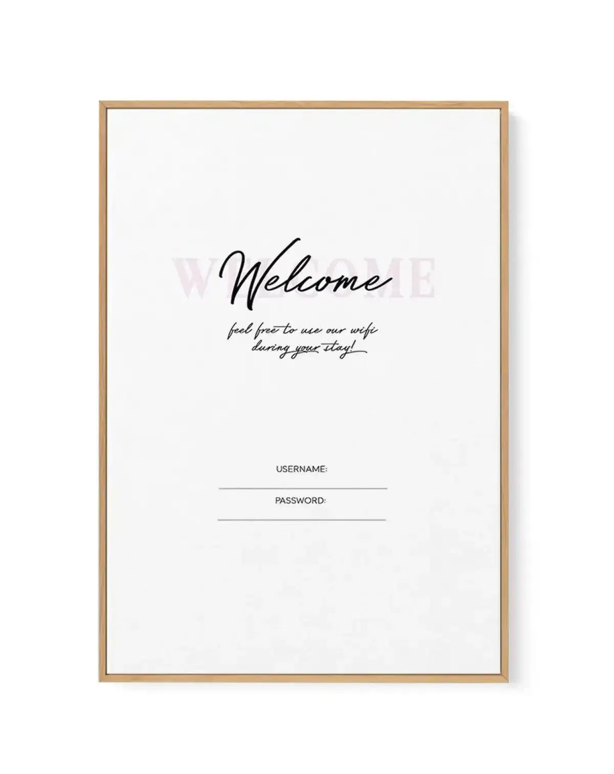 Wifi - Welcome... | Framed Canvas-CANVAS-You can shop wall art online with Olive et Oriel for everything from abstract art to fun kids wall art. Our beautiful modern art prints and canvas art are available from large canvas prints to wall art paintings and our proudly Australian artwork collection offers only the highest quality framed large wall art and canvas art Australia - You can buy fashion photography prints or Hampton print posters and paintings on canvas from Olive et Oriel and have the