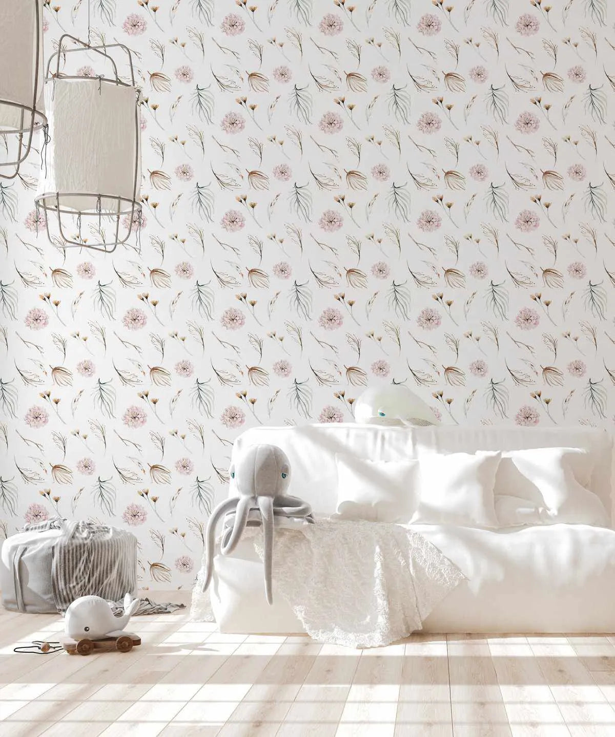 SHOP Wild Boho Garden Peel & Stick-on Removable Fabric Kids Wallpaper ...