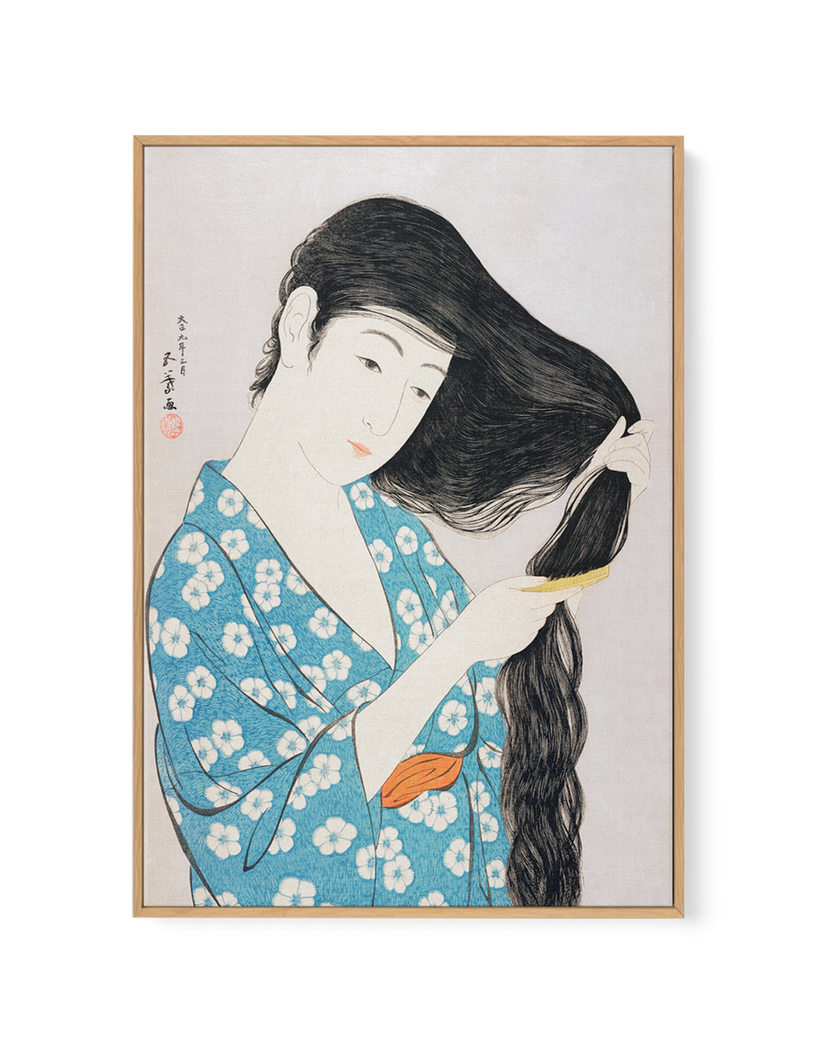 Woman Combing Her Hair (1920) | Framed Canvas Art Print